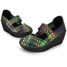 Load image into Gallery viewer, Color Match Elastic Belt Knitting Swing Slip On Platform Sport Sandals