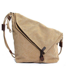 Load image into Gallery viewer, Ekphero Women Vintage Messenger Bag Genuine Leather Canvas Crossbody Bag Tribal Rucksack