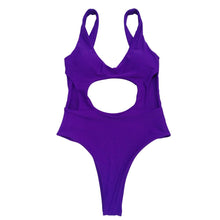Load image into Gallery viewer, Solid Color Sexy Hollow Solid One-piece Swimwear