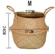 Load image into Gallery viewer, Seaweed Wicker Basket Rattan Hanging Flowerpot Flowerpot Dirty Clothes Dirty Clothes Basket Storage Basket WF1015