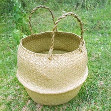 Load image into Gallery viewer, Seaweed Wicker Basket Rattan Hanging Flowerpot Flowerpot Dirty Clothes Dirty Clothes Basket Storage Basket WF1015