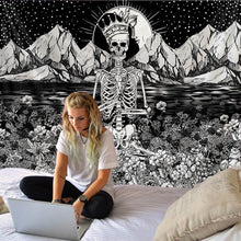 Load image into Gallery viewer, Simple Skull printing big wall mounted cheap hippie wall hanging bohemian wall tapestry mandala wall art decoration