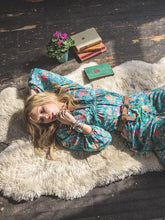 Load image into Gallery viewer, Floral Split-front Puff Sleeves Bohemia Maxi Dress