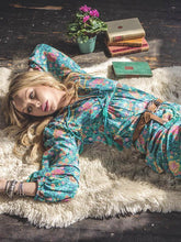 Load image into Gallery viewer, Floral Split-front Puff Sleeves Bohemia Maxi Dress