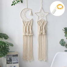 Load image into Gallery viewer, Star Moon Sun Dream Catcher Boho Home Wall Decor Girls Kids Nursery Garden Decoration Outdoor Gifts With Light