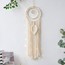Load image into Gallery viewer, Star Moon Sun Dream Catcher Boho Home Wall Decor Girls Kids Nursery Garden Decoration Outdoor Gifts With Light
