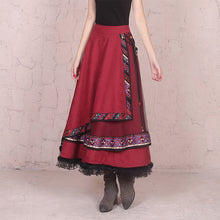 Load image into Gallery viewer, Retro national style half skirt big swing skirt dance Square Dance Costume Dance