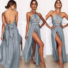 Load image into Gallery viewer, Sexy Halter Hanging Neck Split Dress