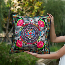 Load image into Gallery viewer, Ethnic Style Flower Embroidered Pillow Cover Cushion Cover