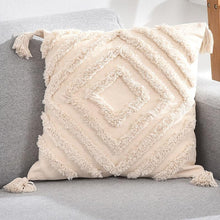 Load image into Gallery viewer, Tassels Decorative Cushion Cover 45x 45cm/30x50cm Beige Sofa Pillow Case Cover Handmade Home Decoration for living Room Bed