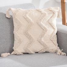Load image into Gallery viewer, Tassels Decorative Cushion Cover 45x 45cm/30x50cm Beige Sofa Pillow Case Cover Handmade Home Decoration for living Room Bed