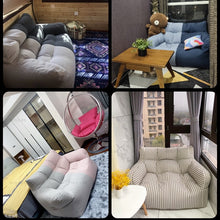Load image into Gallery viewer, Two-seat Sofa Cover Giant Bean Bag Sofa Chair Cover No Filler Cotton Linen Lazy Sofa Couch Recliner Floor Seat Tatami