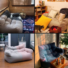 Load image into Gallery viewer, Two-seat Sofa Cover Giant Bean Bag Sofa Chair Cover No Filler Cotton Linen Lazy Sofa Couch Recliner Floor Seat Tatami