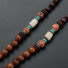 Load image into Gallery viewer, Unisex Handmade Necklace Nepal Buddhist Mala Wood Beads Pendant & Necklace Ethnic Fish Horn Long Statement Men Women's Jewelry