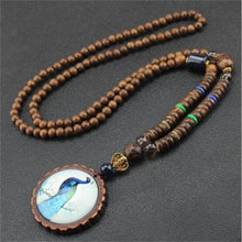 Load image into Gallery viewer, Unisex Handmade Necklace Nepal Buddhist Mala Wood Beads Pendant & Necklace Ethnic Fish Horn Long Statement Men Women's Jewelry