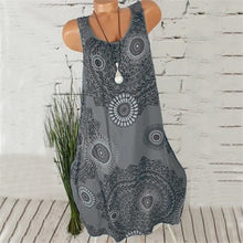 Load image into Gallery viewer, Casual Dresses Women Printed Sleeveless Vestidos Summer Dress Lace Patchwork Women Dress Hollow Printing Plus Size
