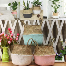 Load image into Gallery viewer, Wicker Storage Basket Flower Baskets Laundry Storage Decorative Basket Rattan Flower Pot Garden Planters Household Organizer