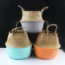 Load image into Gallery viewer, Wicker Storage Basket Flower Baskets Laundry Storage Decorative Basket Rattan Flower Pot Garden Planters Household Organizer