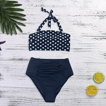 Load image into Gallery viewer, Women Bikini Set Halter Vest Beach High Waist Dot Swimwear