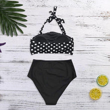Load image into Gallery viewer, Women Bikini Set Halter Vest Beach High Waist Dot Swimwear