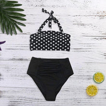 Load image into Gallery viewer, Women Bikini Set Halter Vest Beach High Waist Dot Swimwear