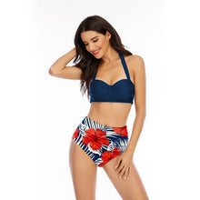 Load image into Gallery viewer, Women Fashion Sunflower Print Sleeveless Bikini Set Top Shorts Two Piece Set Swimsuit Bathing Suit Swimwear Beach Wear Tankinis