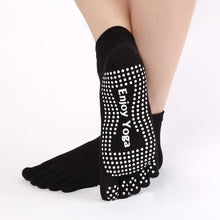 Load image into Gallery viewer, Women Sports Colorful Yoga Socks Hot Fitness And Pilates Cotton Socks Rainbow Workout Anti Slip Toe Socks Breathable Purple