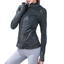 Load image into Gallery viewer, Women Sportswear Yoga Jacket Long Sleeve Quick-drying Fashion Mesh Stitching Fitness Clothes