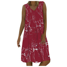 Load image into Gallery viewer, Women's Dresses Sleeveless V-neck Boho Print Midi Dress