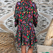 Load image into Gallery viewer, Women's Dresses Plus Size Loose Print Long Sleeve V-Collar Button Mini Dress