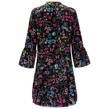 Load image into Gallery viewer, Women's Dresses Plus Size Loose Print Long Sleeve V-Collar Button Mini Dress