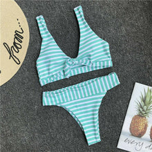 Load image into Gallery viewer, Womens Bikini Set High Waist Knotted Swimwear