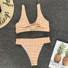 Load image into Gallery viewer, Womens Bikini Set High Waist Knotted Swimwear