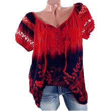Load image into Gallery viewer, Womens Lace Blouses Summer Short Sleeve Tops Loose Shirt