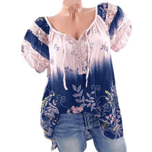 Load image into Gallery viewer, Womens Lace Blouses Summer Short Sleeve Tops Loose Shirt