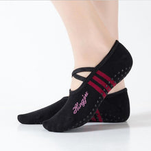Load image into Gallery viewer, Yoga Socks Women Round Head Backless Cotton Non-Slip Bandage Sports Socks Ventilation Pilates Ballet Socks Dance Sock Slippers