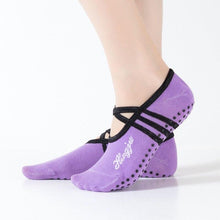 Load image into Gallery viewer, Yoga Socks Women Round Head Backless Cotton Non-Slip Bandage Sports Socks Ventilation Pilates Ballet Socks Dance Sock Slippers
