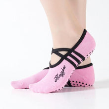 Load image into Gallery viewer, Yoga Socks Women Round Head Backless Cotton Non-Slip Bandage Sports Socks Ventilation Pilates Ballet Socks Dance Sock Slippers