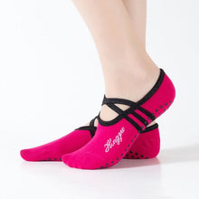 Load image into Gallery viewer, Yoga Socks Women Round Head Backless Cotton Non-Slip Bandage Sports Socks Ventilation Pilates Ballet Socks Dance Sock Slippers