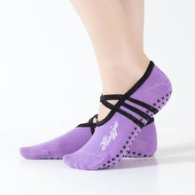 Load image into Gallery viewer, Yoga Socks Women Round Head Backless Cotton Non-Slip Bandage Sports Socks Ventilation Pilates Ballet Socks Dance Sock Slippers