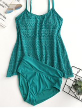 Load image into Gallery viewer, Plus Size Lace Breathable Solid Color Cover Belly Soft Tankini Swimsuits For Women