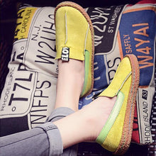 Load image into Gallery viewer, Suede Pure Color Slip On Stitching Flat Soft Shoes For Women