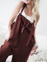 Load image into Gallery viewer, High-Waist Loose Suspender Trousers