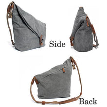 Load image into Gallery viewer, Ekphero Women Vintage Messenger Bag Genuine Leather Canvas Crossbody Bag Tribal Rucksack