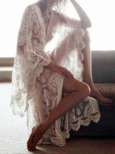 Load image into Gallery viewer, Bell Sleeve Lace Maxi Summer Bohemian Beach Dress Cover-up