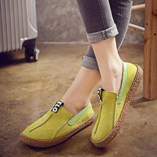 Load image into Gallery viewer, Suede Pure Color Slip On Stitching Flat Soft Shoes For Women