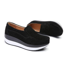 Load image into Gallery viewer, Large Size Rocker Sole Suede Slip On Casual Shoes