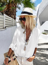 Load image into Gallery viewer, Fashion Button V-Neck Long Sleeve Blouse Shirt