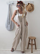 Load image into Gallery viewer, High-Waist Loose Suspender Trousers