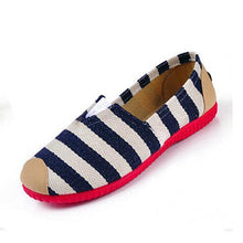 Load image into Gallery viewer, Stripe Canvas Flat Slip On Loafers
